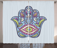 Doodle Colorful Hamsa Curtain