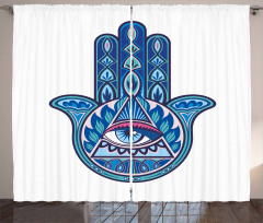Vibrant Hamsa Triangle Curtain