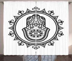 Hamsa Mandala Shape Curtain