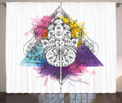 Hamsa Triangle Art Curtain