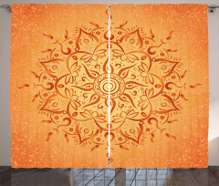 Orange Mandala Curtain