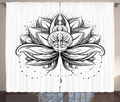 Ornamental Lotus Sketch Curtain