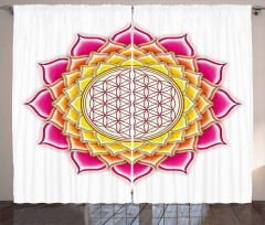 Flower of Life Lotus Vivid Curtain