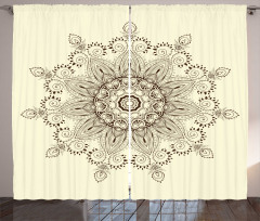 Oriental Lace Motif Pattern Curtain