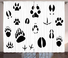 Wildlife Animal Footprints Curtain