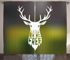 Deer Head Art Curtain