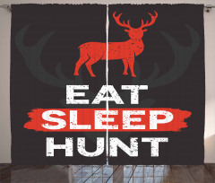 Eat Sleep Hunt Curtain