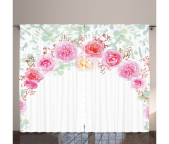 Floral Wreath Peony Curtain