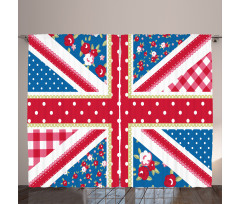 British Flag Floral Curtain