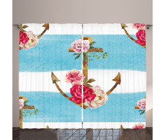 Anchors and Roses Curtain