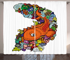 Big Fish Ocean Life Curtain