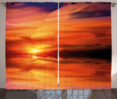 Dramatic Sunset Lake Curtain