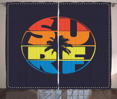 Surf Rainbow Colors Palm Curtain