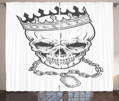Skull Hip Hop Style Sketch Curtain