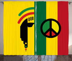 Reggae Music Peace Curtain