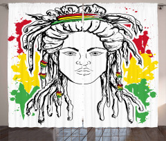 Afrika Perde Hippi Kadın Desenli