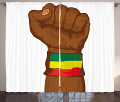Ethiopian Flag Colors Curtain