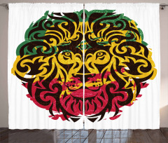 Ethiopian Wild Lion Head Curtain