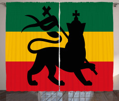 Judah Lion Reggae Flag Curtain