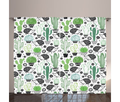 Hedgehog Saguaro Cartoon Curtain