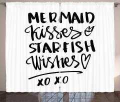 Mermaid Kiss Starfish Words Curtain