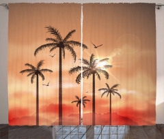 Palms Dramatic Sky Curtain