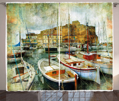 Boats in Naples Curtain