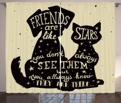 Cat Dog Friends Curtain