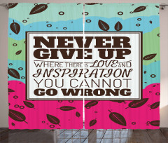 Never Give up Frame Retro Curtain