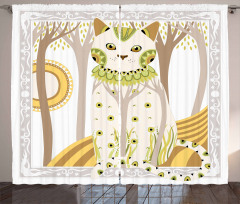 Magic Kitty Ornate Curtain