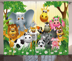 Animals Jungle Curtain