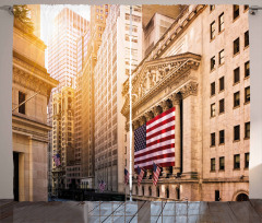Wall Street Flags Curtain