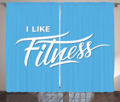 I Like Fitness Words Curtain