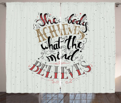 Body and Mind Words Art Curtain