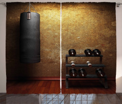 Gym Room and Dumbbells Curtain