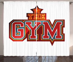 Vibrant Gym Sign Star Curtain