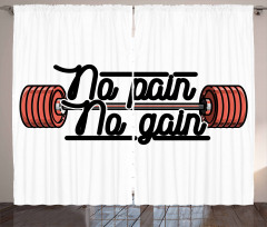No Pain No Gain Sign Curtain
