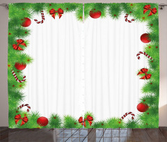 Pine Red Bows Curtain