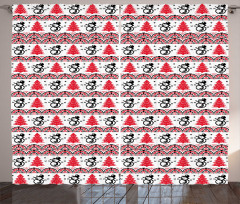 Pixel Nordic Pattern Curtain