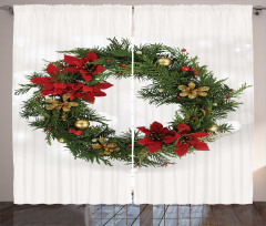 Poinsettia Blossoms Curtain