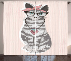 Kitty Glasses Curtain