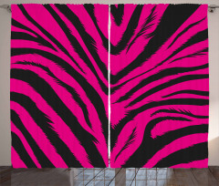 Hot Pink Zebra Skin Curtain