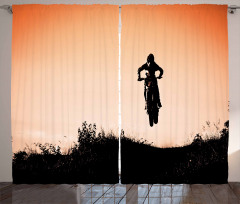 Motorbike Jump Hills Curtain