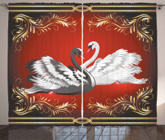 Romantic Swan Couple Curtain