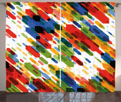 Diagonal Geometric Vibrant Curtain