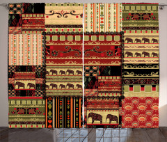 Patchwork Style Asian Curtain