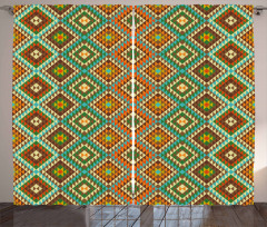 Mosaic Folkloric Ethnic Curtain