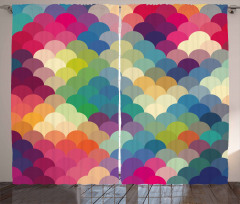 Colorful Retro Scales Curtain
