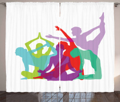 Poses Female Silhouettes Curtain