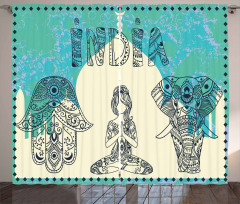 Elephant Hamsa Taj Mahal Curtain